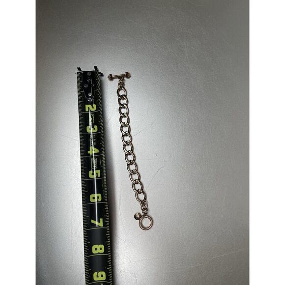 Juicy Couture Toggle Clasp Rose Gold Charm Bracelet Crystal Charm - Picture 5 of 5